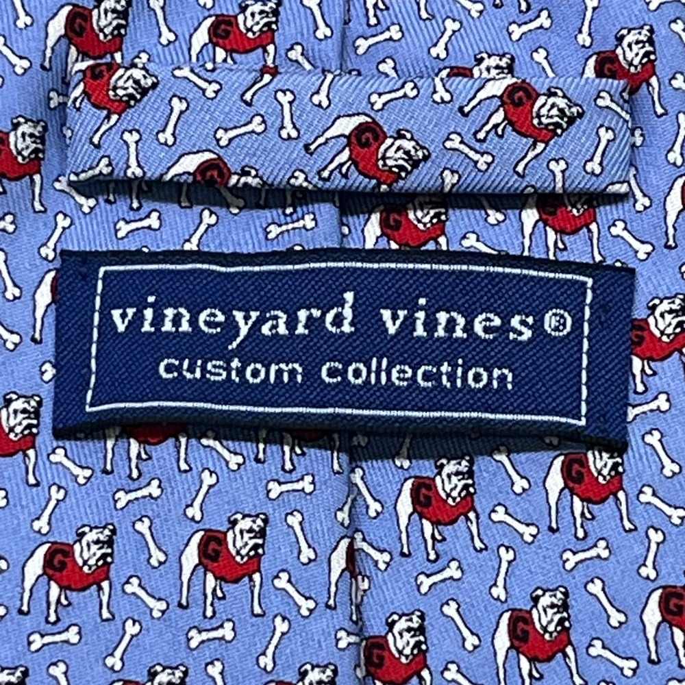 Vineyard Vines Tie Mens Blue Silk Georgia Bulldogs Custom Collection 58x3.5 - Picture 4 of 11